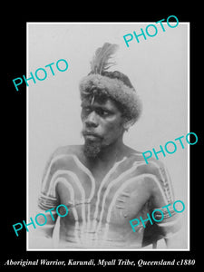 OLD LARGE HISTORIC PHOTO OF ABORIGINAL WARRIOR FROM THE MYALL TRIBE c1880