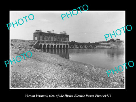 OLD LARGE HISTORIC PHOTO OF VERNON VERMONT, THE HYDRO ELECTRIC POWER PLANT c1910