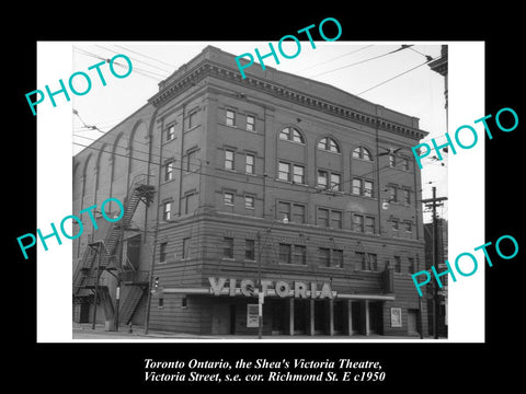 OLD HISTORIC PHOTO OF TORONTO ONTARIO CANADA, THE SHEAS VICTORIA THEATRE c1950