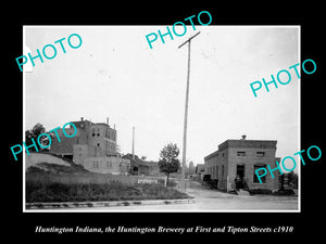 OLD LARGE HISTORIC PHOTO OF HUNTINGTON INDIANA, THE HUNTINGTON BREWERY c1910