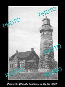 OLD LARGE HISTORIC PHOTO OF PAINESVILLE OHIO, THE LIGHTHOUSE ON THE HILL c1900