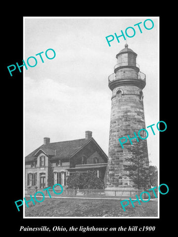 OLD LARGE HISTORIC PHOTO OF PAINESVILLE OHIO, THE LIGHTHOUSE ON THE HILL c1900