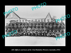 OLD LARGE HISTORIC PHOTO OF WWI AUST ANZAC 32nd WEST AUSTRALIAN BATTALION c1914