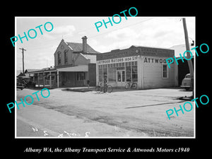 OLD LARGE HISTORIC PHOTO OF ALBANY WEST AUSTRALIA, ATTWOODS MOTOR GARAGE c1940