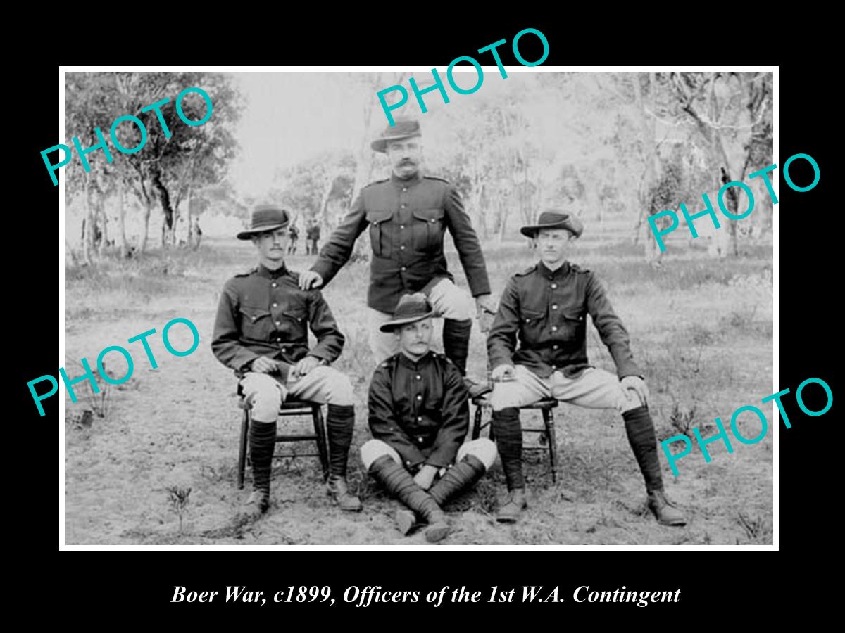 OLD HISTORIC PHOTO OF 1st WEST AUSTRALIAN CONTINGENT BOER WAR OFFICIERS c1899