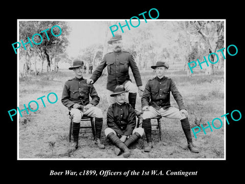 OLD HISTORIC PHOTO OF 1st WEST AUSTRALIAN CONTINGENT BOER WAR OFFICIERS c1899