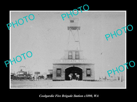 OLD HISTORIC PHOTO OF COOLGARDIE WEST AUSTRALIA, THE FIRE BRIGADE STATION c1890