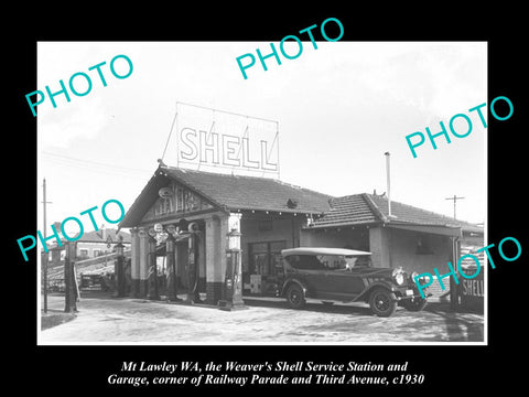 OLD HISTORIC PHOTO OF MT LAWLEY WEST AUSTRALIA, SHELL OIL Co PETROL STATION 1930