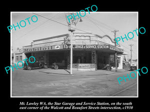 OLD HISTORIC PHOTO OF MT LAWLEY WEST AUSTRALIA, PLUME OIL Co PETROL STATION 1930