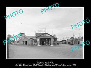 OLD HISTORIC PHOTO, VICTORIA PARK WEST AUSTRALIA SHELL OIL PETROL STATION 1930 2