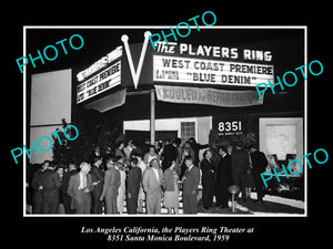 OLD HISTORIC PHOTO OF LOS ANGELES CALIFORNIA, THE PLAYERS RING THEATER c1959