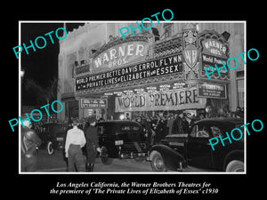 OLD HISTORIC PHOTO OF LOS ANGELES CALIFORNIA, THE WARNER BROTHERS THEATER c1930