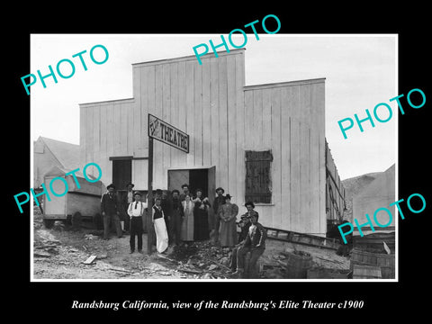 OLD LARGE HISTORIC PHOTO OF RANDSBURG CALIFORNIA, VIEW OF THE ELITE THEATER 1900