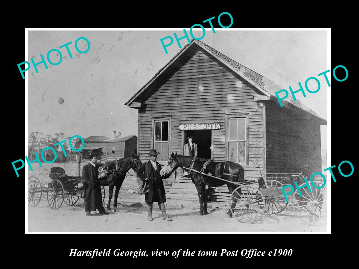 OLD LARGE HISTORIC PHOTO OF HARTSFIELD GEORGIA, VIEW OF THE POST OFFICE c1900