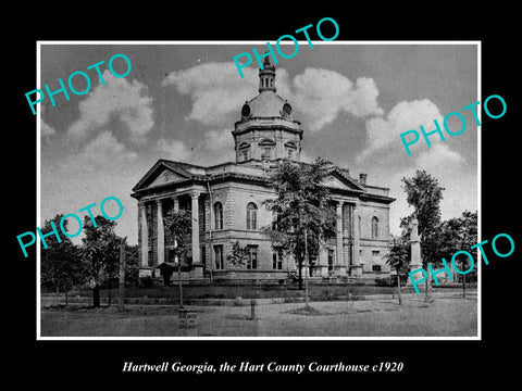 OLD LARGE HISTORIC PHOTO OF HARTWELL GEORGIA, THE HART COUNTY COURTHOUSE c1920