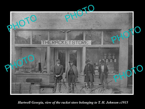 OLD LARGE HISTORIC PHOTO OF HARTWELL GEORGIA, VIEW OF THE RACKET STORE c1915