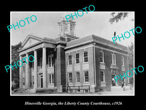 OLD LARGE HISTORIC PHOTO OF HINESVILLE GEORGIA, LIBERTY COUNTY COURTHOUSE c1926