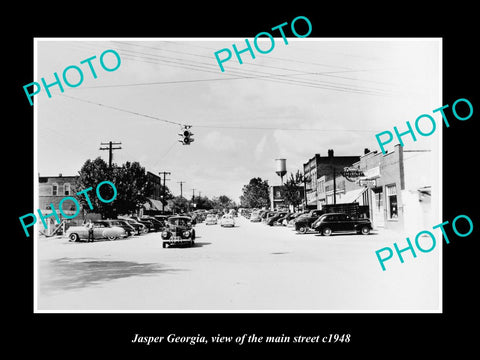 OLD LARGE HISTORIC PHOTO OF JASPER GEORGIA, VIEW OF THE MAIN STREET c1948