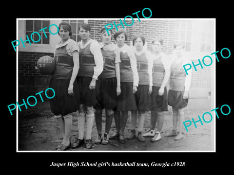 OLD LARGE HISTORIC PHOTO OF JASPER GEORGIA, THE SCHOOL BASKETBALL TEAM c1928