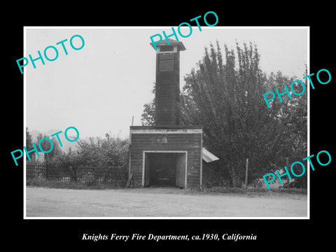 OLD LARGE HISTORIC PHOTO OF KNIGHTS FERRY CALIFORNIA, THE FIRE STATION c1930