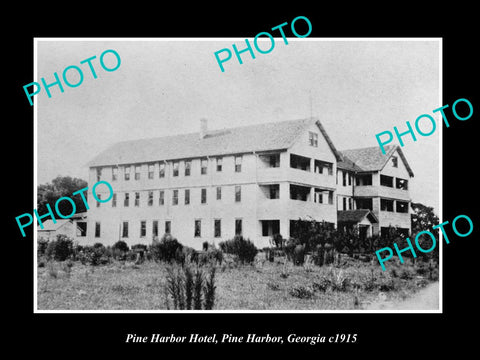 OLD LARGE HISTORIC PHOTO OF PINE HARBOR GEORGIA, THE PINE HARBOR HOTEL c1915