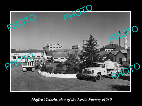 OLD LARGE HISTORIC PHOTO OF MAFFRA VICTORIA, VIEW OF THE NESTLE FACTORY c1960