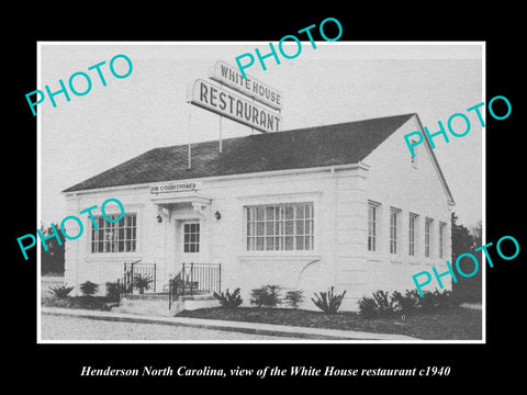 OLD LARGE HISTORIC PHOTO OF HENDERSON NORTH CAROLINA, THE WHITE HOUSE CAFE c1940