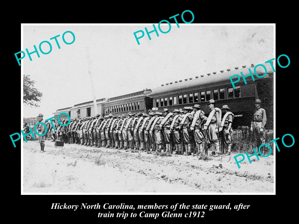 OLD LARGE HISTORIC PHOTO OF HICKORY NORTH CAROLINA, THE NATIONAL GUARD c1912