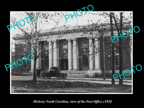 OLD LARGE HISTORIC PHOTO OF HICKORY NORTH CAROLINA, THE TOWN POST OFFICE c1920