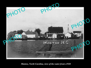 OLD LARGE HISTORIC PHOTO OF MANTEO NORTH CAROLINA, VIEW OF THE WATERFRONT c1920