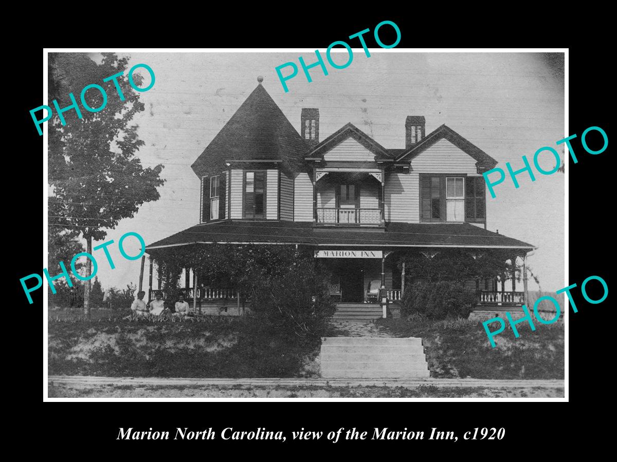 OLD LARGE HISTORIC PHOTO OF MARION NORTH CAROLINA, VIEW OF THE MARION INN c1920