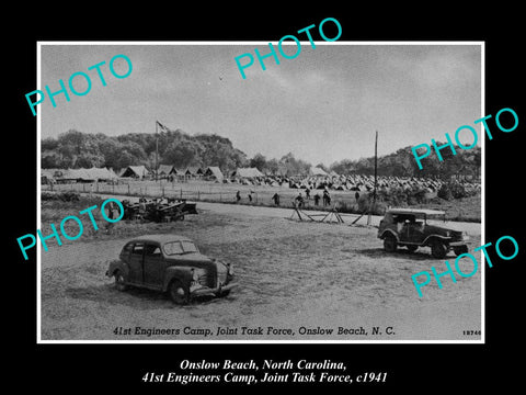 OLD LARGE HISTORIC PHOTO OF ONSLOW BEACH NORTH CAROLINA 41st ENGINEERS CAMP 1941