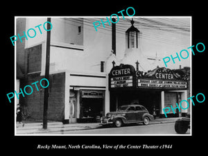 OLD LARGE HISTORIC PHOTO OF ROCKY MOUNT NORTH CAROLINA, THE CENTER THEATER 1944