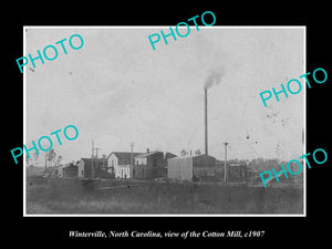 OLD LARGE HISTORIC PHOTO OF WINTERVILLE NORTH CAROLINA, THE COTTON MILL c1907