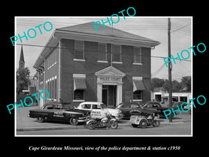 OLD LARGE HISTORIC PHOTO OF CAPE GIRARDEAU MISSOURI, THE POLICE DEPARTMENT c1950