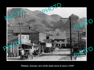 OLD LARGE HISTORIC PHOTO OF PATMAN ARIZONA, THE MAIN STREET & STORES c1920