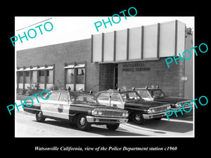 OLD LARGE HISTORIC PHOTO OF WATSONVILLE CALIFORNIA, THE POLICE DEPARTMENT c1960