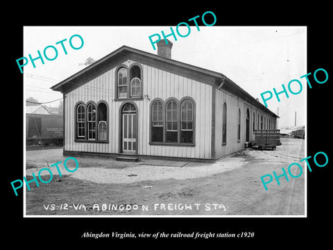 OLD LARGE HISTORIC PHOTO OF ABINGDON VIRGINIA, THE RAILROAD DEPOT STATION c1920