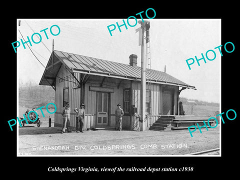 OLD LARGE HISTORIC PHOTO OF COLDSPRINGS VIRGINIA, RAILROAD DEPOT STATION c1930