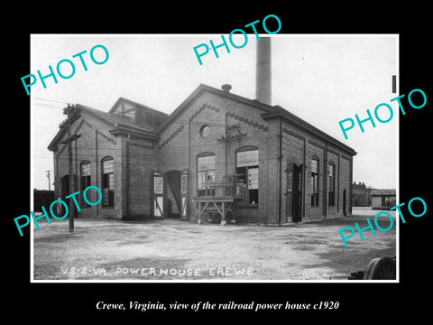 OLD LARGE HISTORIC PHOTO OF CREWE VIRGINIA, THE RAILROAD POWER HOUSE c1920