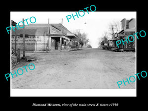 OLD LARGE HISTORIC PHOTO OF DIAMOND MISSOURI, THE MAIN STREET & STORES c1910