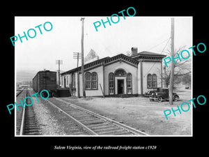 OLD LARGE HISTORIC PHOTO OF SALEM VIRGINIA, THE RAILROAD FREIGHT STATION c1920