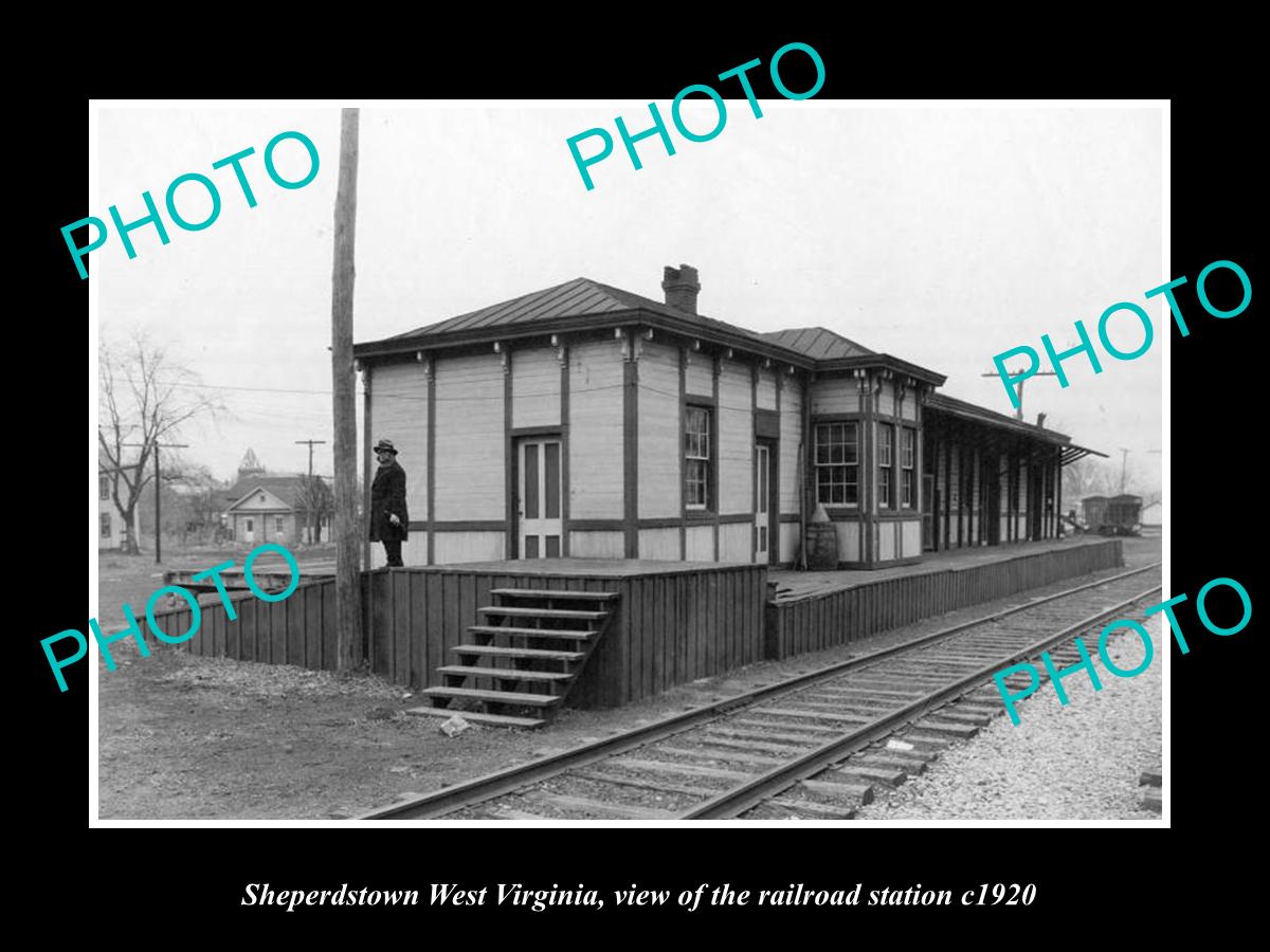 OLD LARGE HISTORIC PHOTO OF SHEPERDSTOWN WEST VIRGINIA RAILROAD STATION c1920