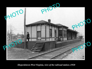 OLD LARGE HISTORIC PHOTO OF SHEPERDSTOWN WEST VIRGINIA RAILROAD STATION c1920