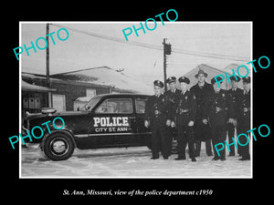 OLD LARGE HISTORIC PHOTO OF St ANN MISSOURI, THE POLICE DEPARTMENT CREW c1950