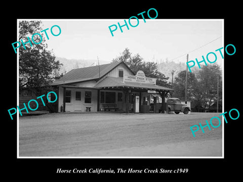 OLD LARGE HISTORIC PHOTO OF HORSE CREEK CALIFORNIA, THE HORSE CREEK STORE c1949