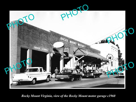 OLD LARGE HISTORIC PHOTO OF ROCKY MOUNT VIRGINIA, THE FORD CAR GARAGE c1960