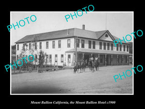 OLD LARGE HISTORIC PHOTO OF MOUNT BULLION CALIFORNIA, THE TOWN HOTEL c1900