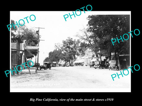 OLD LARGE HISTORIC PHOTO OF BIG PINE CALIFORNIA, THE MAIN STREET & STORES c1910