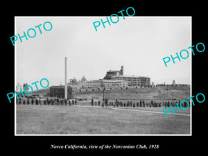 OLD LARGE HISTORIC PHOTO OF NORCO CALIFORNIA, VIEW OF THE NORCONIAN CLUB c1928